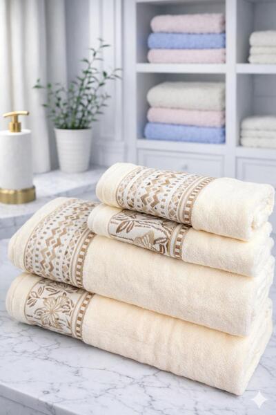 Özdilek But Dream Best Set (Hamam Takımı) Krem-Krem Bej