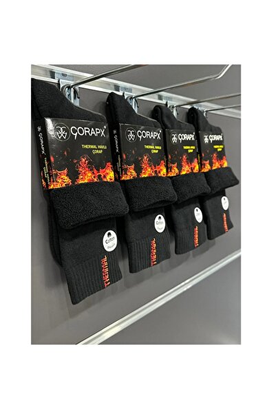 TERMAL Corap 4 Cift Uzun Havlu siyah-gri-lacivert