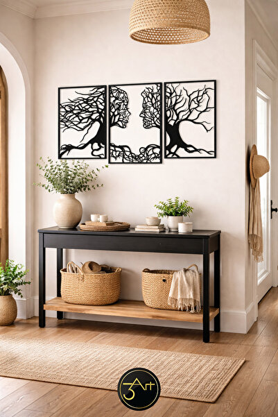 3art Metal 3’lü Dekoratif Tablo Seti - Modern Duvar Dekoru - Salon & Oturma O...