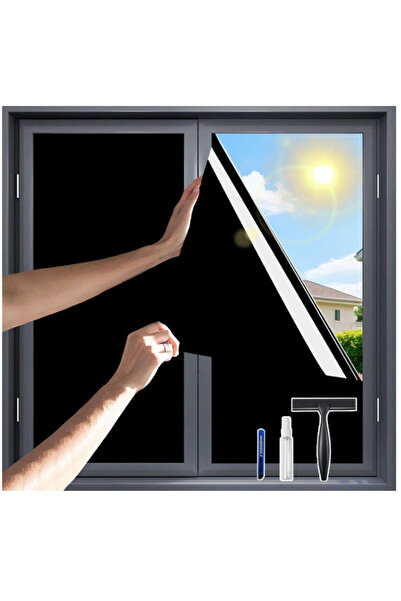 EHOME Reusable Blackout Window Film Tint Room Darken Silk Privacy Static Clin...