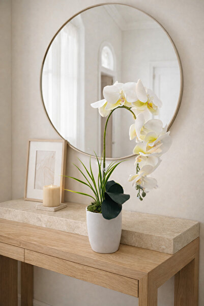 Evila Dekoratif Yapay Tek Dal Orkide Çiçeği – Gerçeğe Yakın ve Bakım Gerektir...