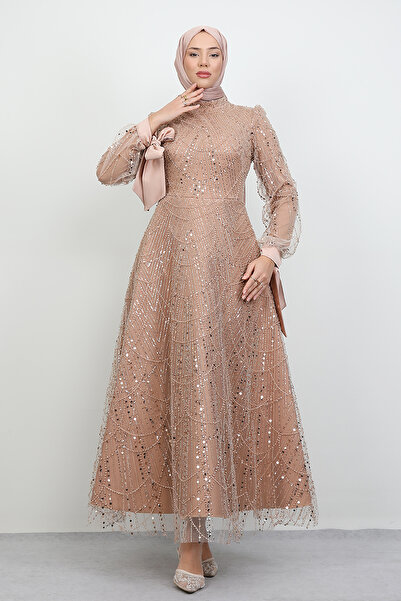 Lamia Giyim Mahur Tesettür Abiye Sütlükahve