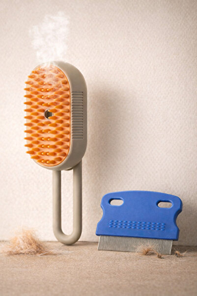 PawX Buharlı Tüy Toplama Tarağı ve Pire Tarağı Seti | Kedi Köpek Bit Pire Tem...