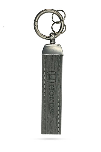 Honda Carbon Fiber Leather Keychain with Metal Ring 360° Rotation Durable Car...