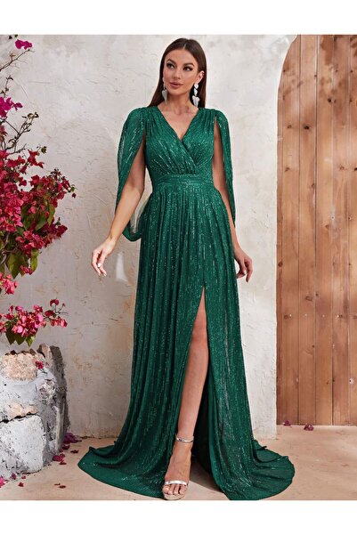 MODAS KRUVAZE YAKA PULPAYET ABİYE ELBİSE