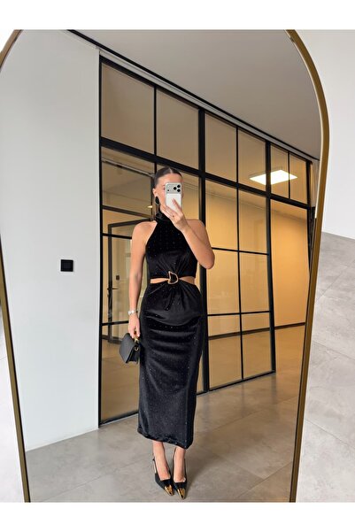 BB Bensu Buyruk KADİFE TAŞLI ELBİSE