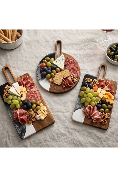 Home %100 Doğal Ceviz Ağacı - Reçine Sunumluk Kesme Tahtası (Kişiselleştirile...