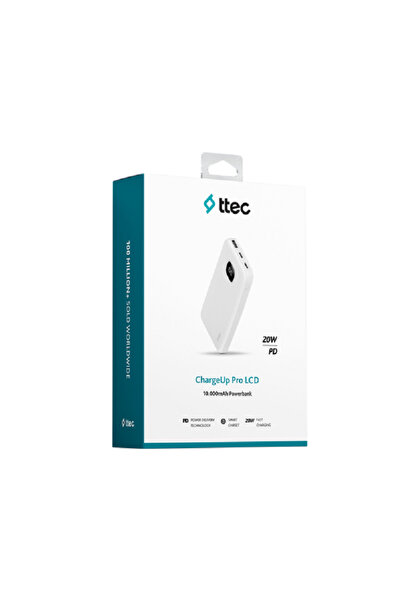 Ttec ChargeUp Pro LCD 10.000mAh PD 20W Taşınabilir Hızlı Şarj Aleti / Powerba...