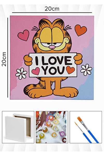 Corvo Sayılarla Boyama 20x20 Cm Tuval Seti Fırça Boya Dahil Çıtaya Gerili - I...