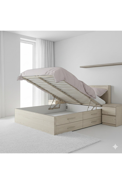 SideWood Ahşap 2 Kişilik Bazalı Tasarım Yatak