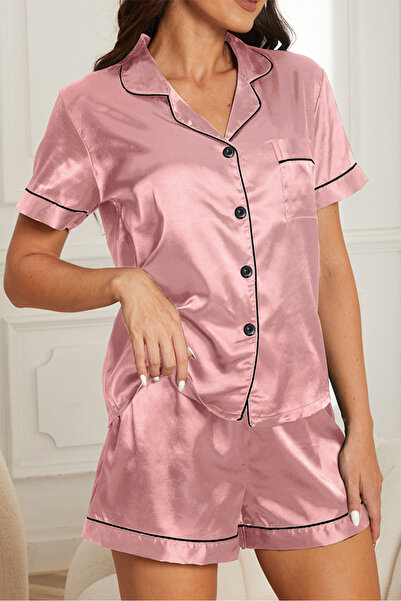 Sweet Dream Women Short Pajama Sets Silk Satin 2 Piece Lounge Pjs Sleepwear B...