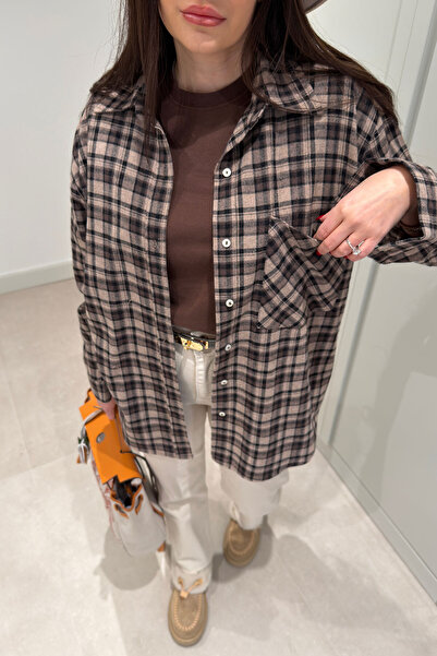 MAGARDE Cămașă în carouri pentru lumberjack - BEJ