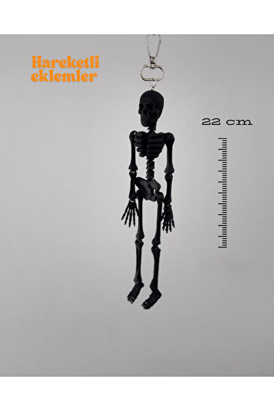 3DcraftTr 22cm Hareketli İskelet Figürü - Çanta, Anahtarlık ve Dekor Aksesuarı