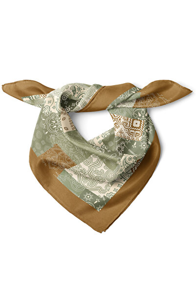nehir eşarp Bohem Esintisi Patchwork Desen Fular Bandana 50x50 Cm