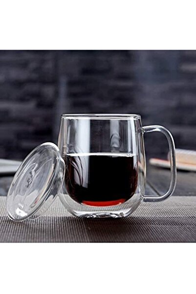 Lush كوب قهوة زجاجي معزول بجدار مزدوج وغطاء