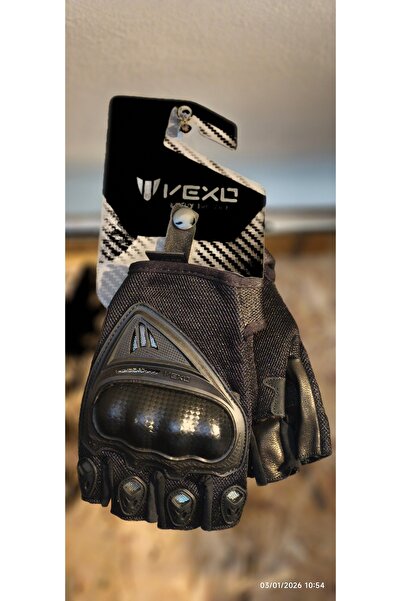 Vexo SANTA 2 MOTOSİKLET ELDİVENİ YARIM SİYAH