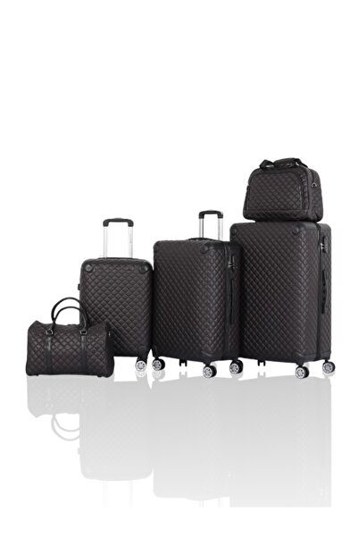 AVIATOR Luxury and secure 5-piece luggage set (3 trolley + 2 handbags) with l...