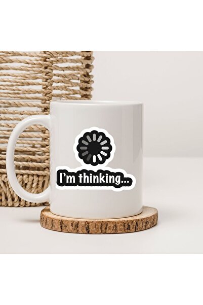 kubdekor I'M Thinking Written on Printed Mugs