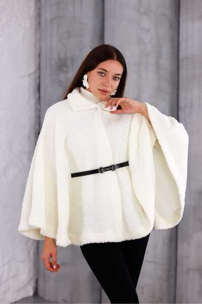 PENGORA Kadın Peluş Panço – Yumuşak Dokulu, Kışlık, Sıcacık