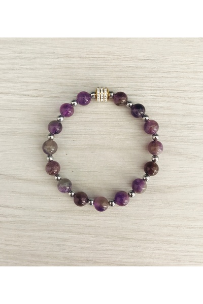 MK tasarım Real Amethyst Stone - Pearl Bracelet – Mkt.1.101.36- the Stones Ar...