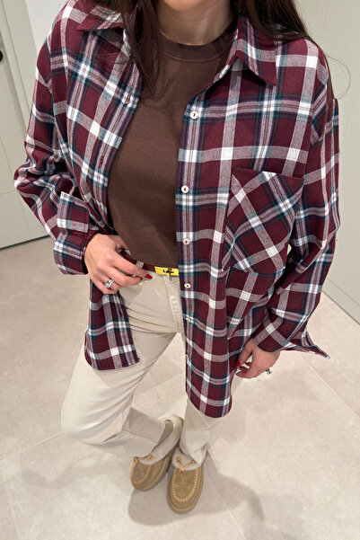 MAGARDE Cămașă în carouri - ROȘU CLARET