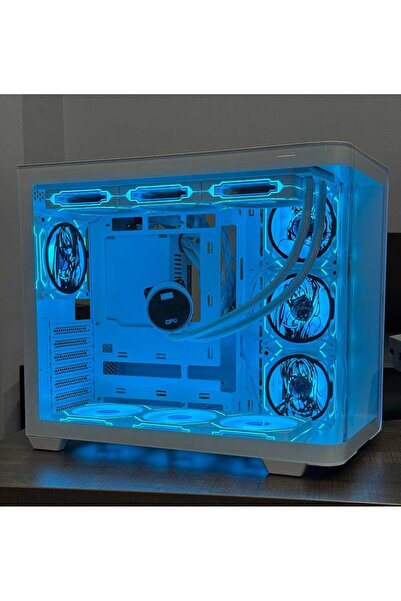 Symoon Anime Karakterli 7 ARGB Fanlı 360MM Sıvı Soğutmalı 750W 80+ Powerlı Beyaz Akvaryum Kasa