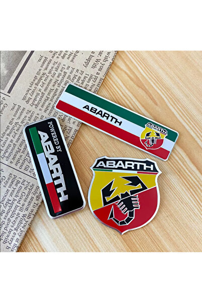 KOTO Fiat Abarth Logo 3D Abarth Amblem Aliminyum Abarth Rozet Çıkartma 3 Parç...