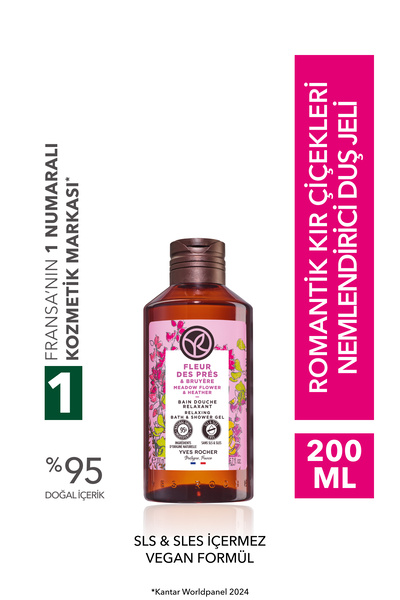 Yves Rocher Vegan Nemlendirici Romantik Kır Çiçekleri Duş Jeli 200ml