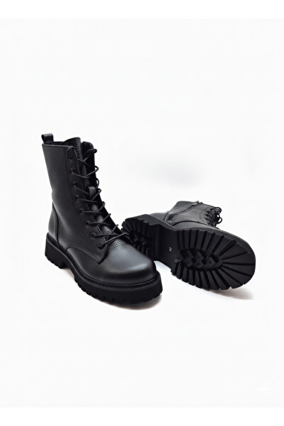 Anora Hakiki Deri Postal Kadın Bot Siyah-26POSTAL01