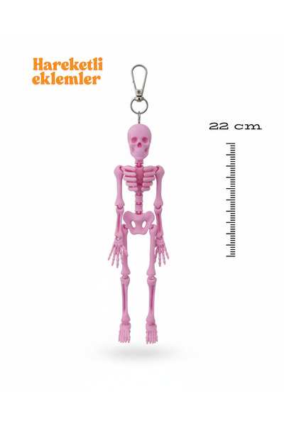3DcraftTr 22cm Hareketli İskelet Figürü - Çanta, Anahtarlık ve Dekor Aksesuarı