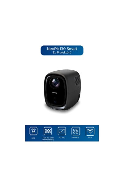 Philips Neopix 130 Akıllı Projeksiyon Siyah (Philips Türkiye Garantili)