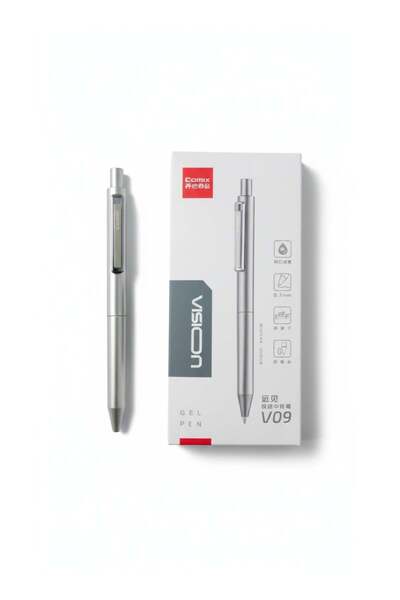 Comix قلم جل V09 أسود 0.7 مم، 12 قطعة