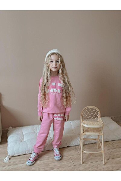 Butik KIZ ÇOCUK %100 PAMUKLU ALT - ÜST EŞOFMAN TAKIMI 2'Lİ ALT - ÜST TAKIM
