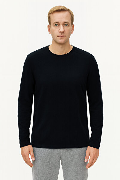 Cottonland Men's Colbert Long Sleeve O Neck Unprinted Draped Combed Cotton T-...