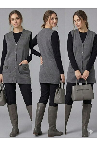 onno style women Cebi Butterfly Stone Steel Knit Classic Tricot Vest