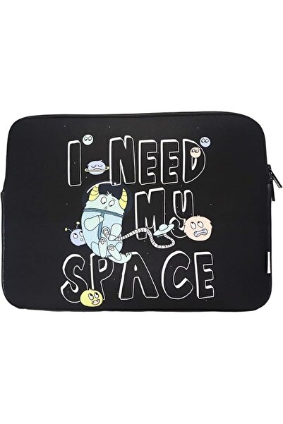The Bros Tediline Laptop Sleeve 14.1 Inch- Printed Need My Space Design, Blac...