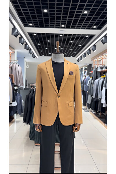 BT BABA TERZİ Slimfit Mustard Single Jacket