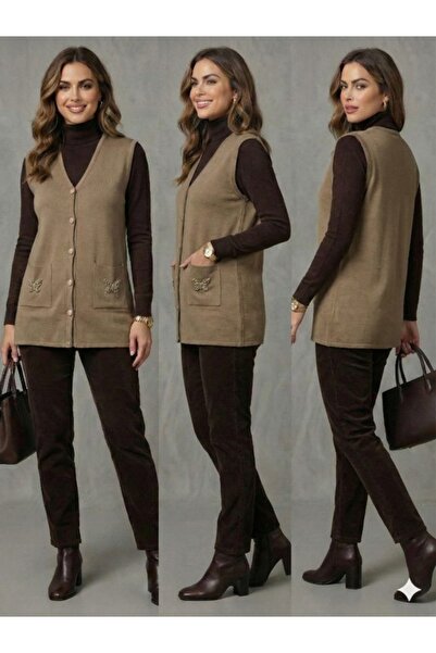 onno style women Cebi Butterfly Stone Steel Knit Classic Tricot Vest