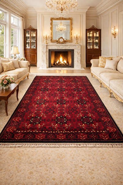 Eko Halı Nostalji 952 Kırmızı Bambu Uşak Halısı