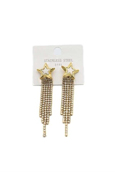 MENESSA Stone Dangle Earrings - Gold