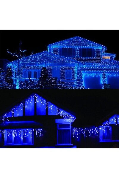 Flippy Instalatie Solara Turturi, IP44,5m,143 Led-uri, Franjurata, albastru,c...