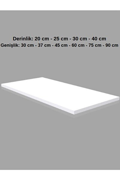 RafBurada 1 Adet Ahşap Raf - Suntalam Tekli Raf Beyaz-40x90 cm