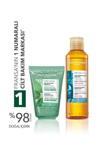 Yves Rocher Hassas ve Yağlı Ciltler İçin Dengeleyici Temizleme Seti Yüz Yıkam...