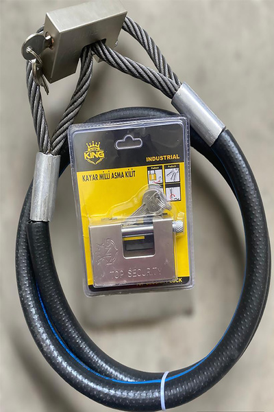 PADRİ motorsiklet 3 metre 14 mm Kesilmez Çelik Halat Motorsiklet Bağlama Hala...