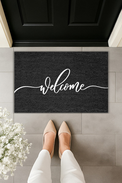 Dormot Modern Digital Printing Doormat - Welcome Written - Front Door Mat 70X...