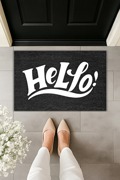 Dormot Modern Digital Printing Doormat - Hello Written - Front Door Mat 70X45Cm