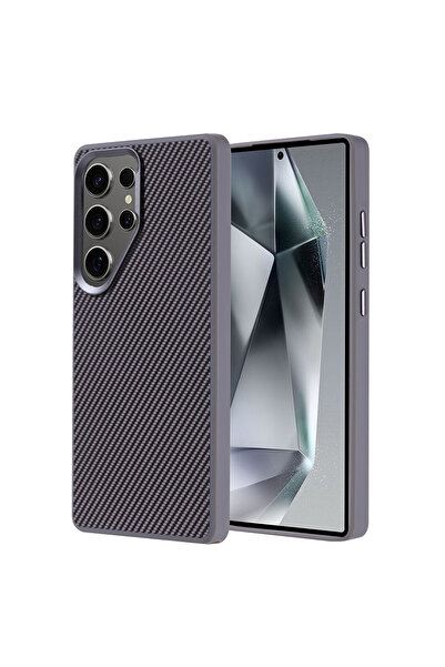 zore Galaxy S25 Ultra Kılıf M-safe Şarj Özellikli Karbon Fiber Görünümlü Troy...