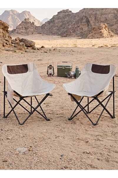 Taimi كرسيان تخييم قابلان للطي مع حقيبة حمل وإطار فولاذي للشاطئ والتخييم - أب...
