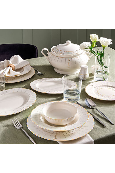 Kütahya Porselen BONE OLYMPOS 62 parça yemek takımı