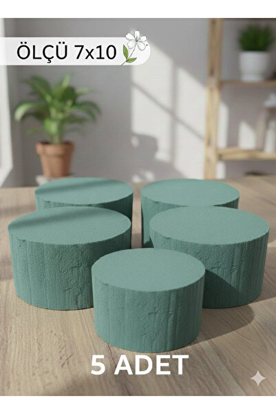 serap çiçekçilik 5 Adet Yuvarlak Oasis 7*10 Cm. Çiçek Süngeri Daire Çiçek Sün...
